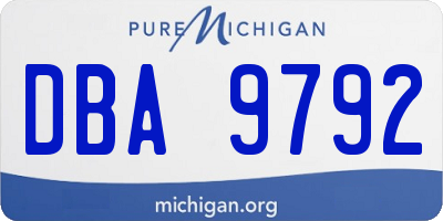 MI license plate DBA9792