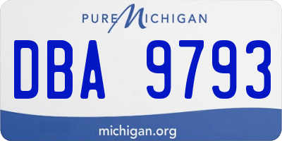 MI license plate DBA9793