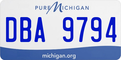 MI license plate DBA9794