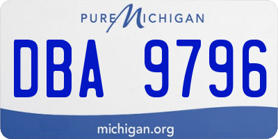 MI license plate DBA9796