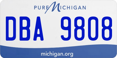 MI license plate DBA9808