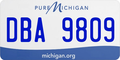 MI license plate DBA9809