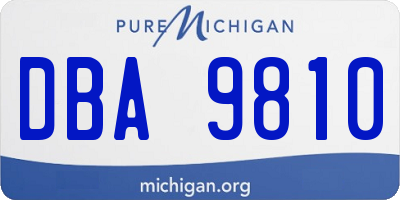 MI license plate DBA9810