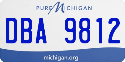MI license plate DBA9812