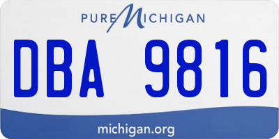 MI license plate DBA9816