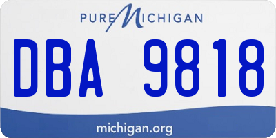 MI license plate DBA9818