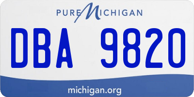 MI license plate DBA9820