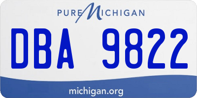 MI license plate DBA9822