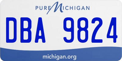 MI license plate DBA9824