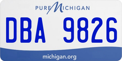MI license plate DBA9826