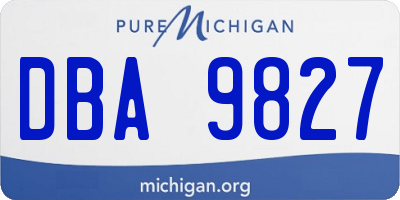 MI license plate DBA9827