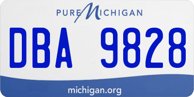 MI license plate DBA9828