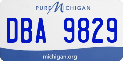 MI license plate DBA9829