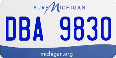 MI license plate DBA9830