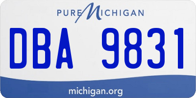 MI license plate DBA9831