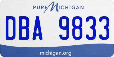 MI license plate DBA9833