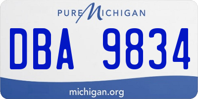 MI license plate DBA9834