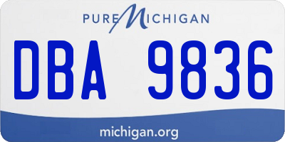 MI license plate DBA9836
