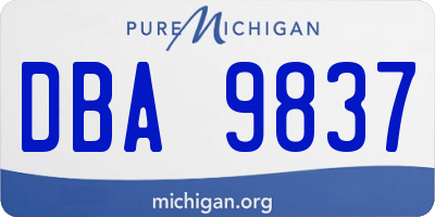 MI license plate DBA9837