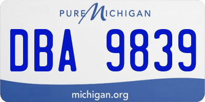 MI license plate DBA9839