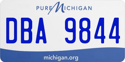 MI license plate DBA9844
