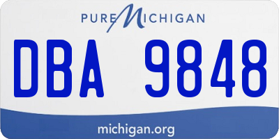 MI license plate DBA9848