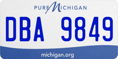 MI license plate DBA9849