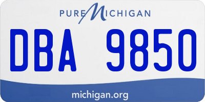 MI license plate DBA9850
