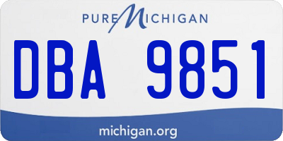 MI license plate DBA9851