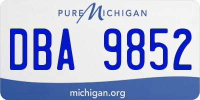 MI license plate DBA9852