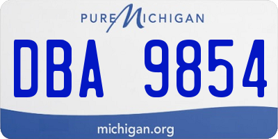 MI license plate DBA9854