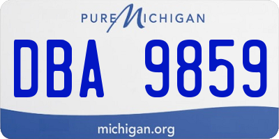 MI license plate DBA9859