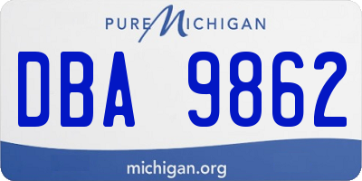 MI license plate DBA9862