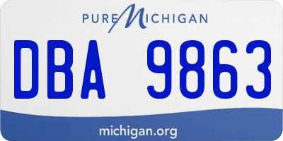 MI license plate DBA9863