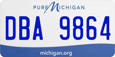 MI license plate DBA9864