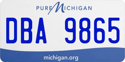 MI license plate DBA9865