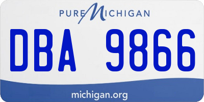 MI license plate DBA9866