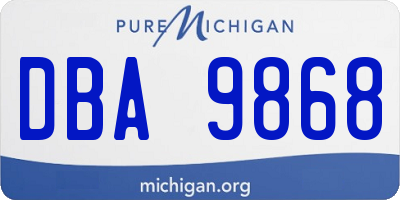 MI license plate DBA9868