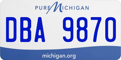 MI license plate DBA9870