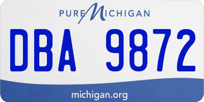 MI license plate DBA9872