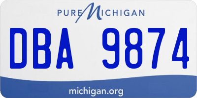 MI license plate DBA9874