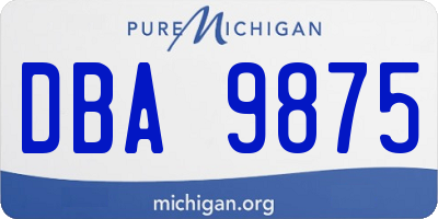 MI license plate DBA9875