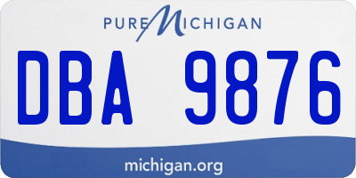 MI license plate DBA9876