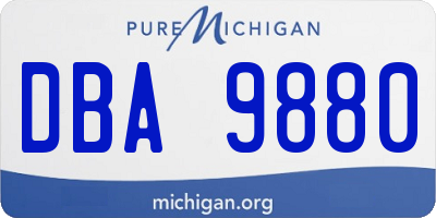 MI license plate DBA9880