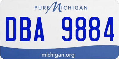 MI license plate DBA9884