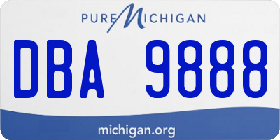 MI license plate DBA9888