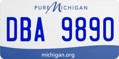 MI license plate DBA9890