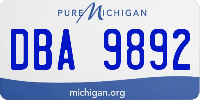 MI license plate DBA9892