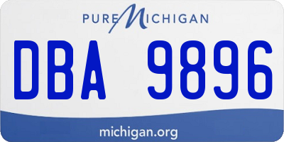MI license plate DBA9896