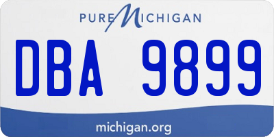 MI license plate DBA9899